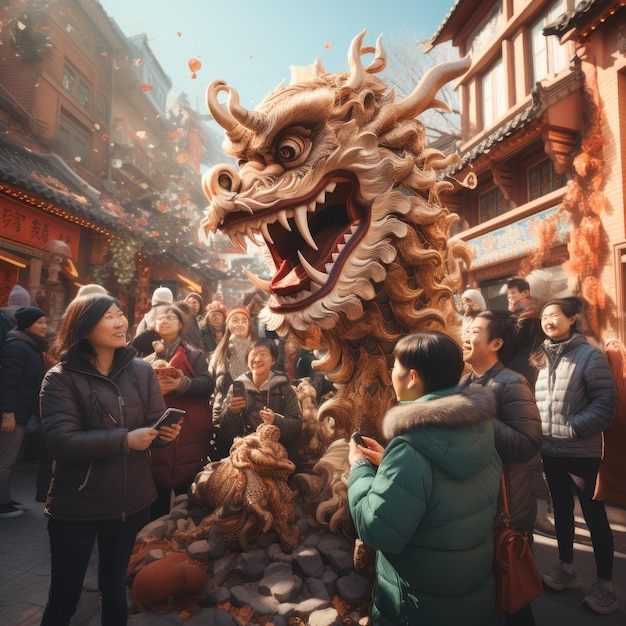 Chinesisches Neujahr feiert das chinesische Neujahr mit Traditionen wie Tierkreis, Familientreffen