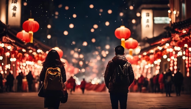 Chinesisches Neujahr in der Stadtstraße.