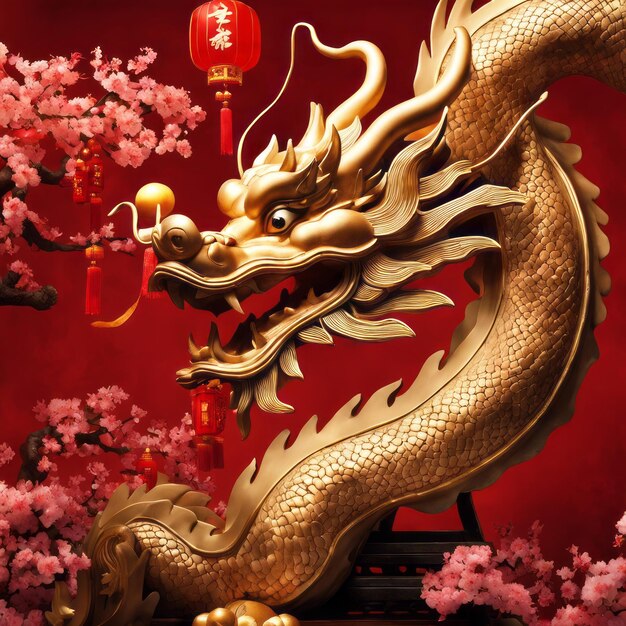 Chinesisches Neujahr Jahr des Drachen Glückliches Neujahr