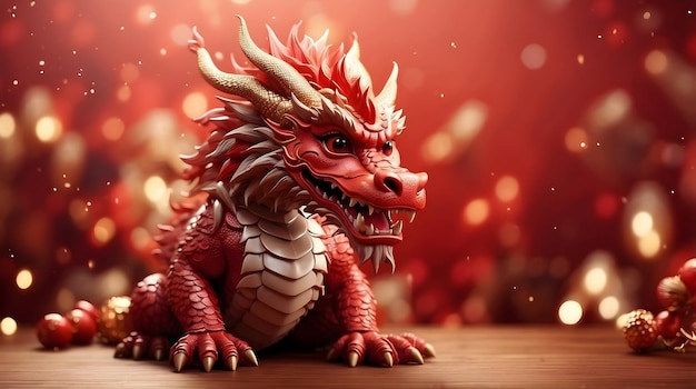 Chinesisches Neujahr mit Drachen mit Copy Space Tapeten Feierliche Drachen-Visual-Chinesische Neujahr und