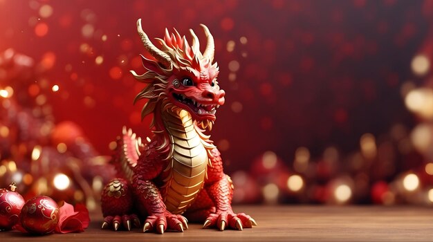 Chinesisches Neujahr mit Drachen mit Copy Space Tapeten Feierliche Drachen-Visual-Chinesische Neujahr und