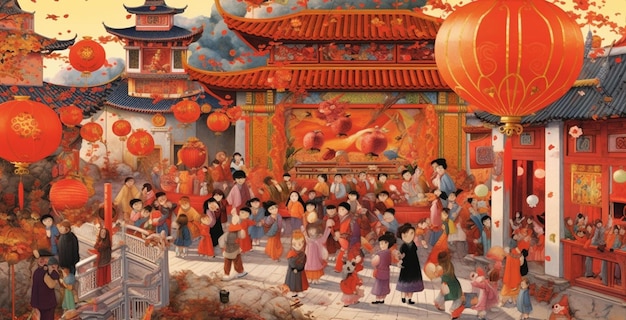 Foto chinesisches neujahr und der alte mondzyklus