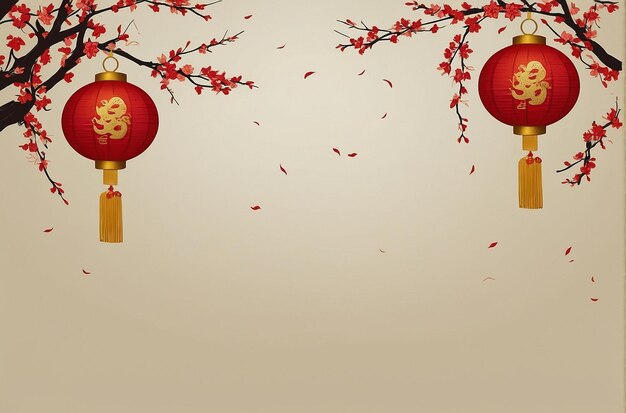 chinesisches Neujahrs-Grenz beige Hintergrund