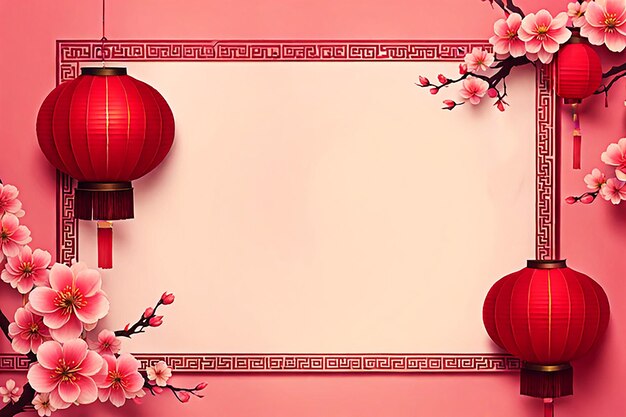 chinesisches Neujahrs-Hintergrundbanner mit chinesischer Papierlanterne chinesisches Banner-Designkonzept