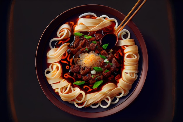 Chinesisches Zha Jiang Mian Essen