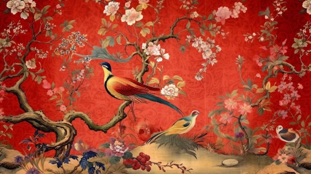 Chinoiserie-Decke-Tapetenmuster