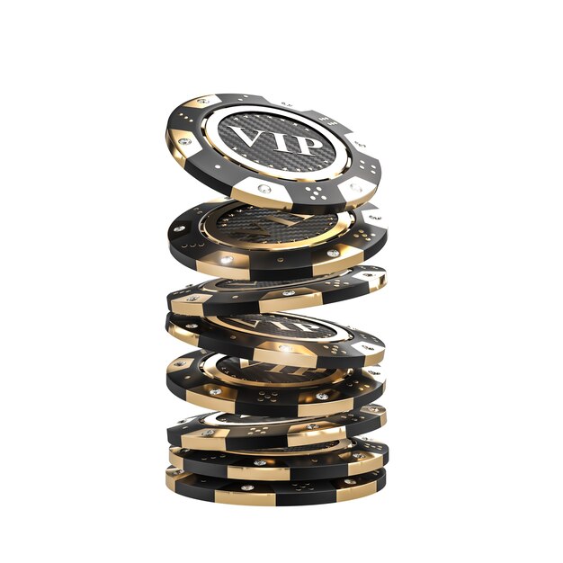 Chip de casino vip de oro 3d