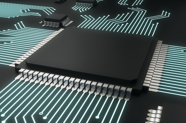 Chip de circuito en blanco