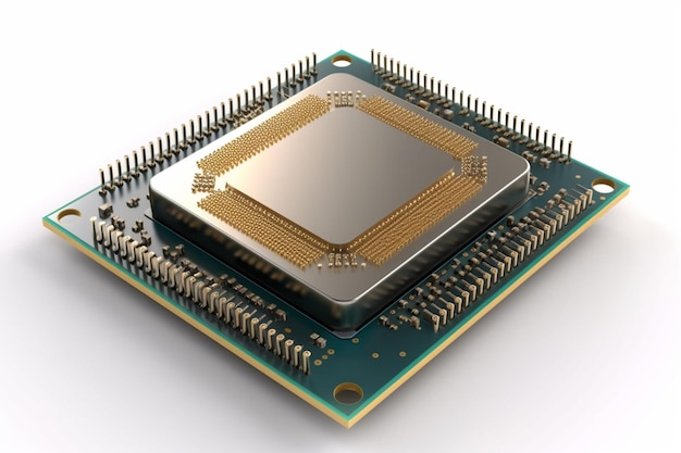 Un chip de computadora con la CPU del procesador de textos en él