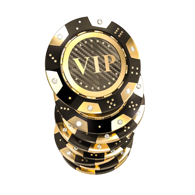 Chip de cassino vip dourado 3d