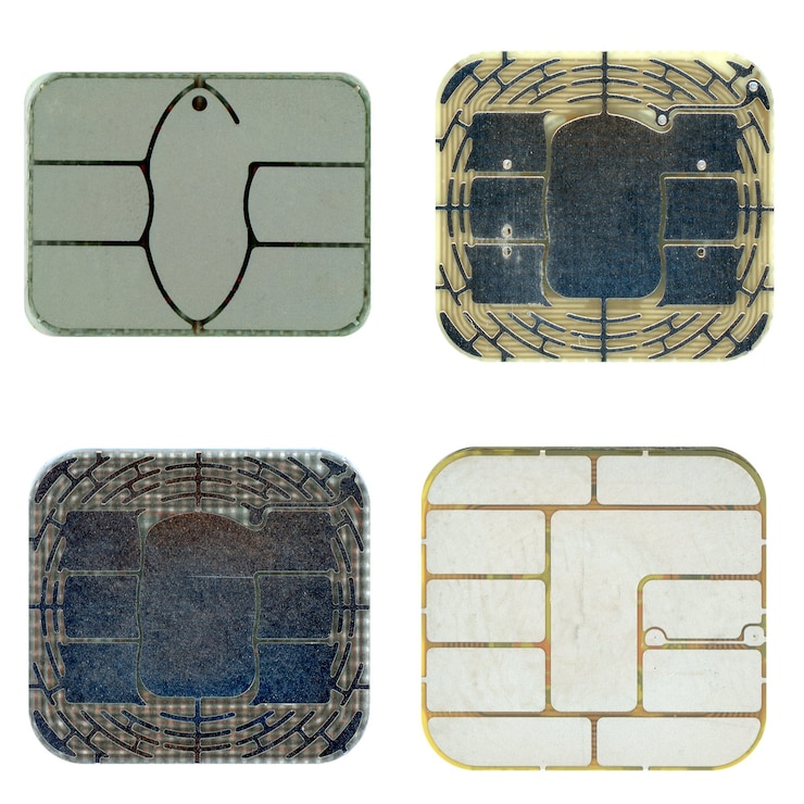 Foto chip de tarjeta de crédito o débito