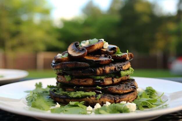 Foto chipotle lime grilled portobello tacos com abacate