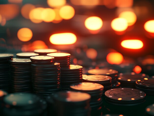 Chips de casino en primer plano
