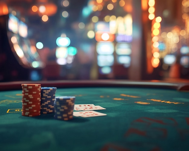 Chips de casino en primer plano