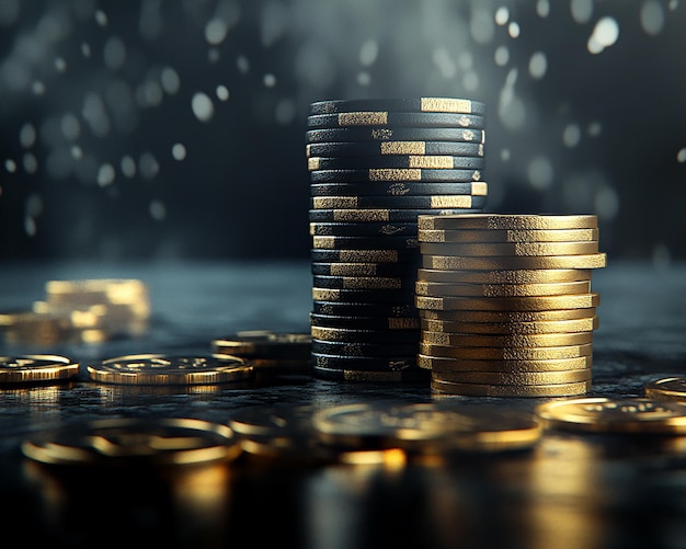 Chips de casino en primer plano