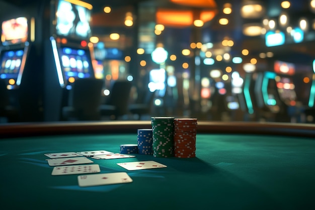 Chips de casino en primer plano