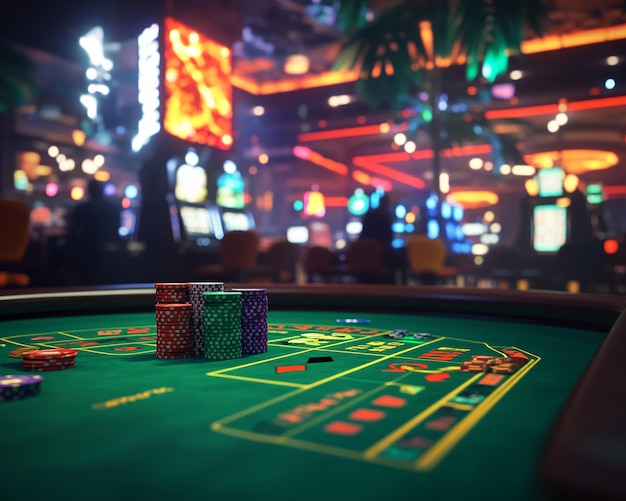 Chips de casino en primer plano