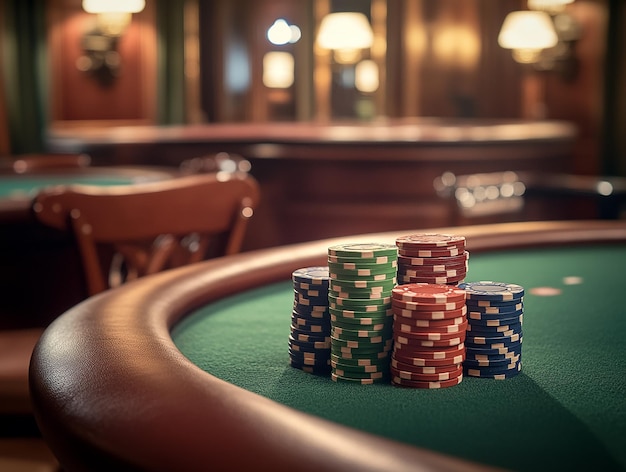 Chips de casino en primer plano