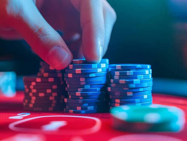 Chips de casino en primer plano