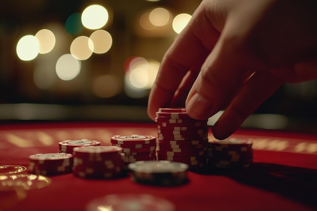 Chips de casino en primer plano