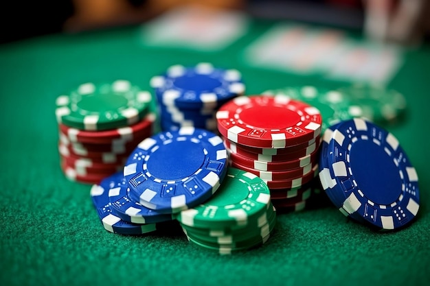 Chips de casino en primer plano