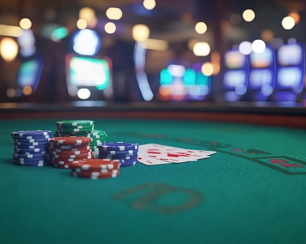 Chips de casino en primer plano