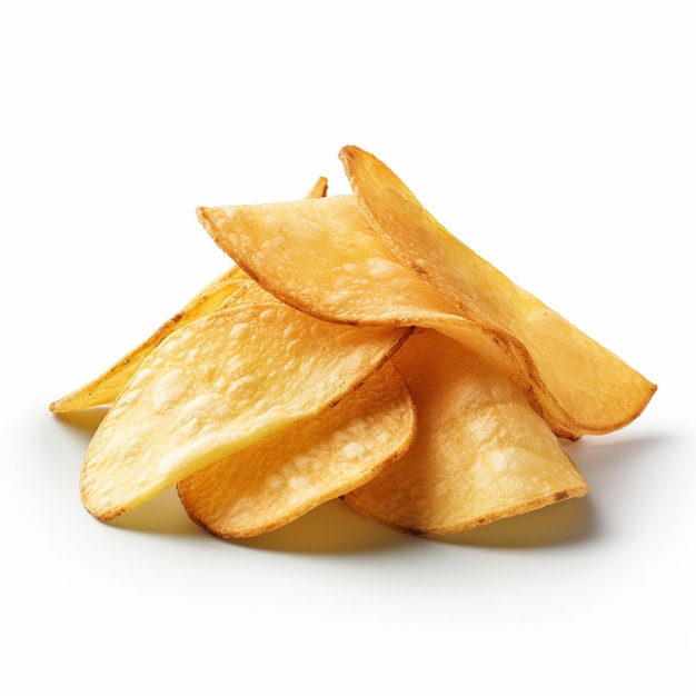 Chips de batata isolados em branco