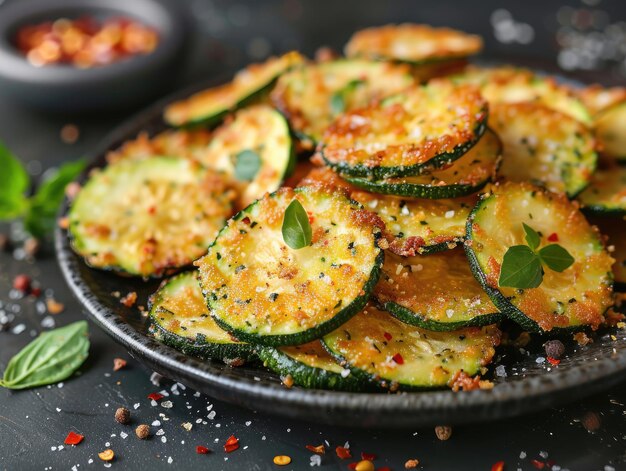 CHIPS DI ZUCCHINE AL PARMIGIANO (Pfirsich aus Zucchini und Parmigiano)