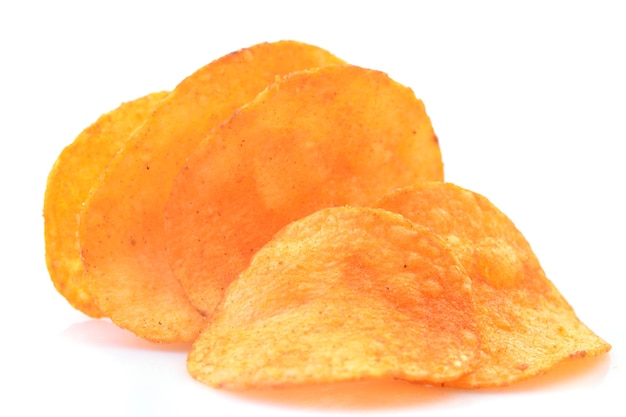 Chips sobre um fundo branco