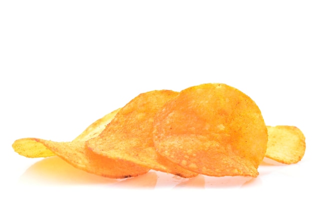 Chips sobre um fundo branco