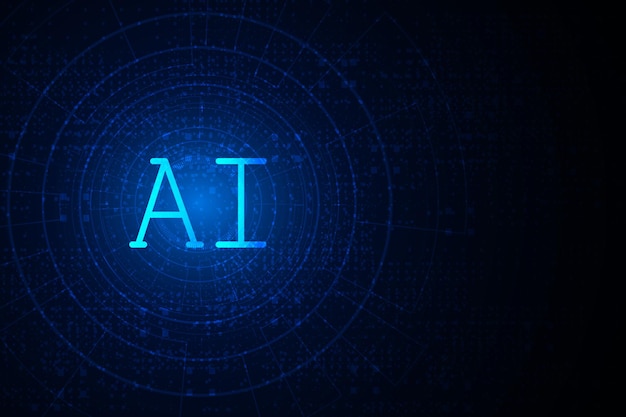 Chipset de Inteligência Artificial AI na placa de circuito futurista Conceito de Tecnologia