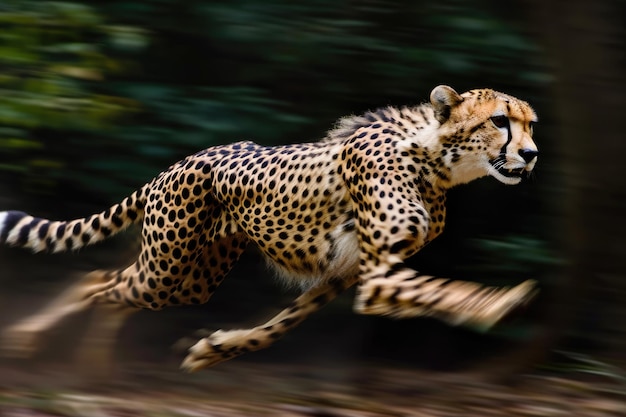 Chita ágil capturando a essência da velocidade em movimento Imagem dinâmica de uma chita mostrando sua agilidade e velocidade em movimento