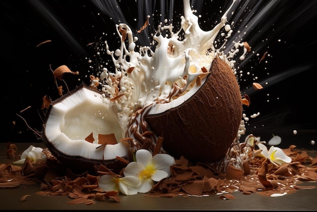 Choco Coconut Dream Delights Indulge seu dente doce em fundo preto