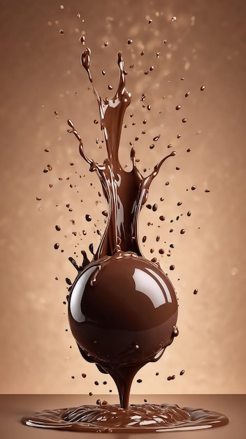 Foto choco realistischer ball-splash