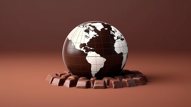 Chocolate amargo o conceito de espaço de cópia do Dia Mundial do Chocolate Gerado AI