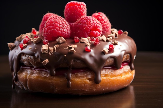 Chocolate Avelã Framboesa Ripple Donut Donut