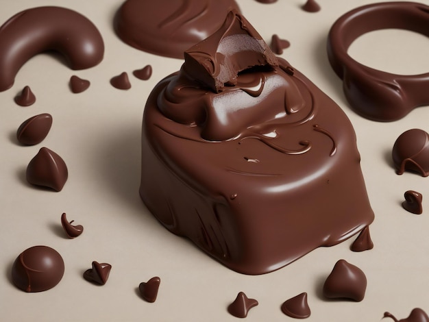 chocolate bela imagem em close-up ai gerado