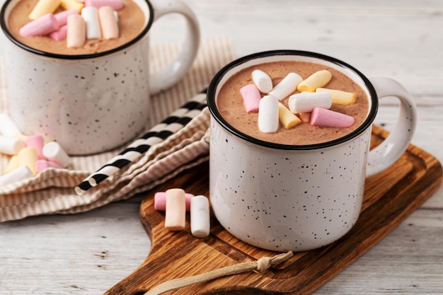 Chocolate caliente con malvaviscos