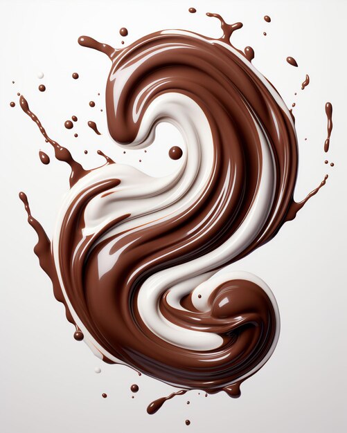 chocolate em detalhes surrealistas de fundo branco