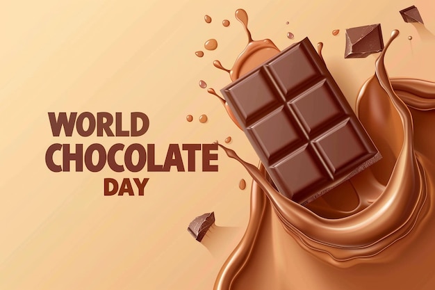 Chocolate escuro e chocolate ao leite barra de chocolate líquido Feliz Dia do Chocolate fundo