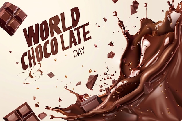 Chocolate escuro e chocolate ao leite barra de chocolate líquido Feliz Dia do Chocolate fundo