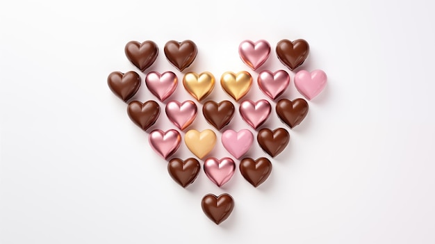 Foto chocolate en forma de corazón caramelo chocolate para el día de san valentín