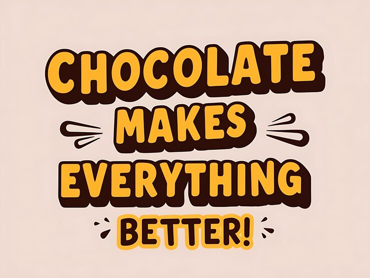 Foto el chocolate hace todo mejor una declaración de golosina dulce