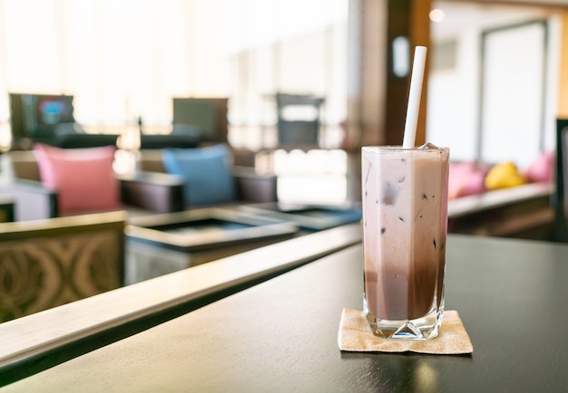 Foto chocolate helado de cacao en café restaurante