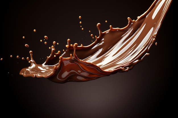 Chocolate isolado salpica onda