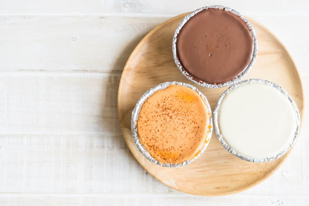 chocolate, leite de baunilha e leite bolo macio de chá