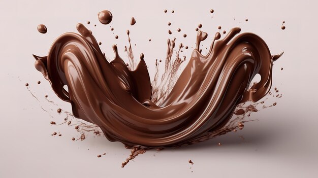 Chocolate líquido negro 3d para maquillaje Generative Ai