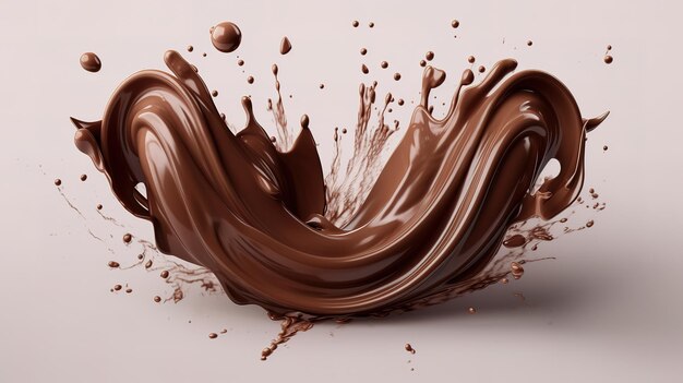 Chocolate líquido negro 3d para maquillaje Generative Ai