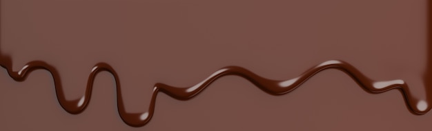El chocolate marrón de leche derretido fluye hacia abajo