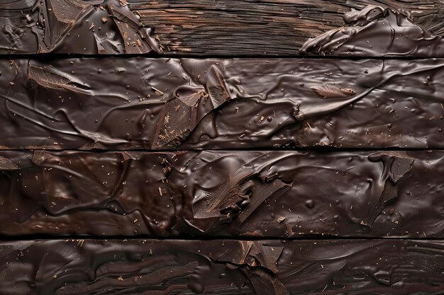 Foto chocolate oscuro sobre un fondo de madera